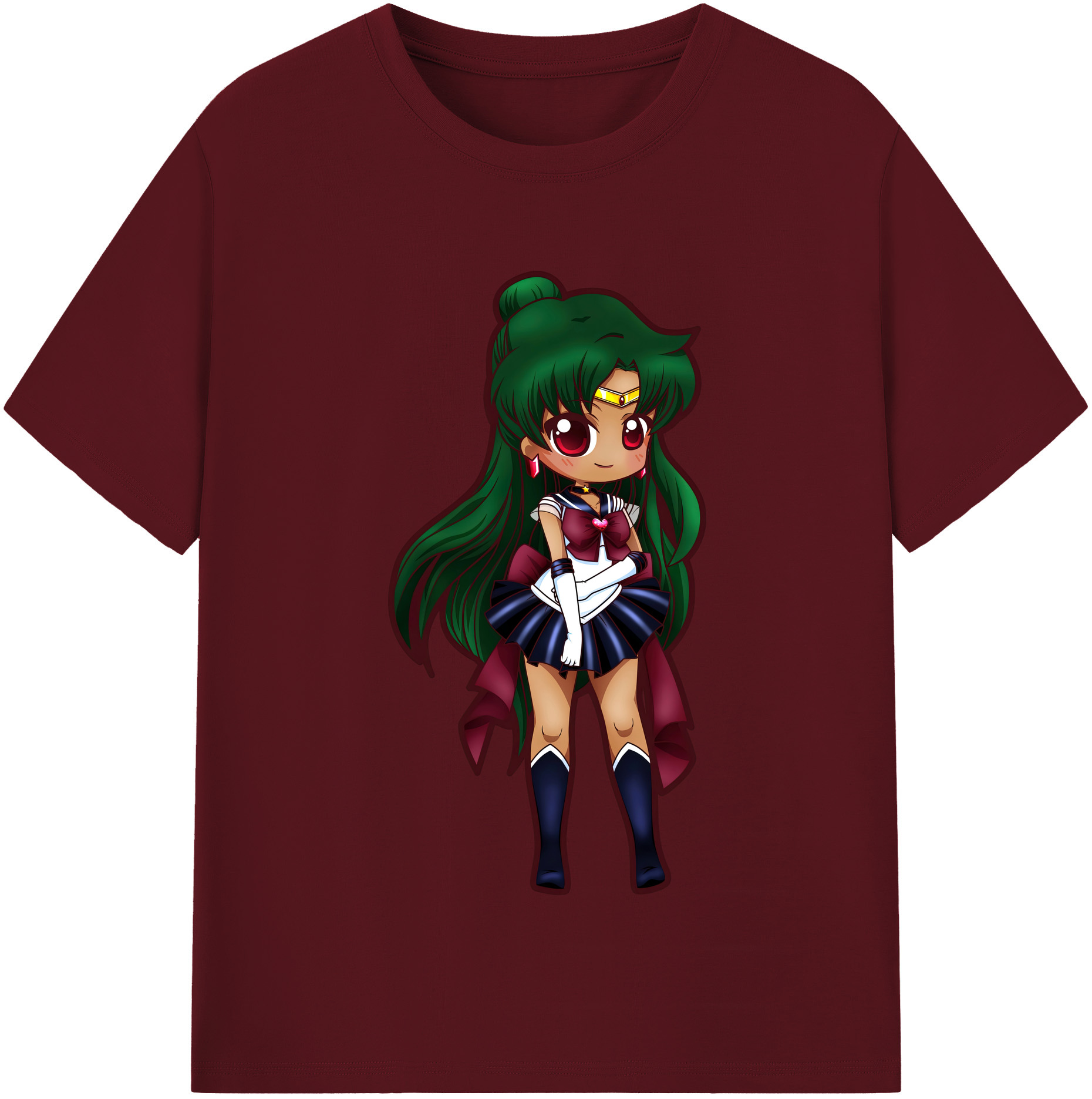 （画像用） 美少女戦士セーラームーン 冥王せつな Sailor Moon Meiou Setsuna 綿100％半袖Tシャツ（フロントプリント）